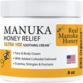 Manuka Honey Eczema Cream (4oz) Moisturizing Lotion Treatment Relief - Itchy, Dry Skin Healing Ointment - Skin-Soothing Moisturizer For Kids, Adults, Baby Body Mousse Honey Creme Eczema, Psoriasis