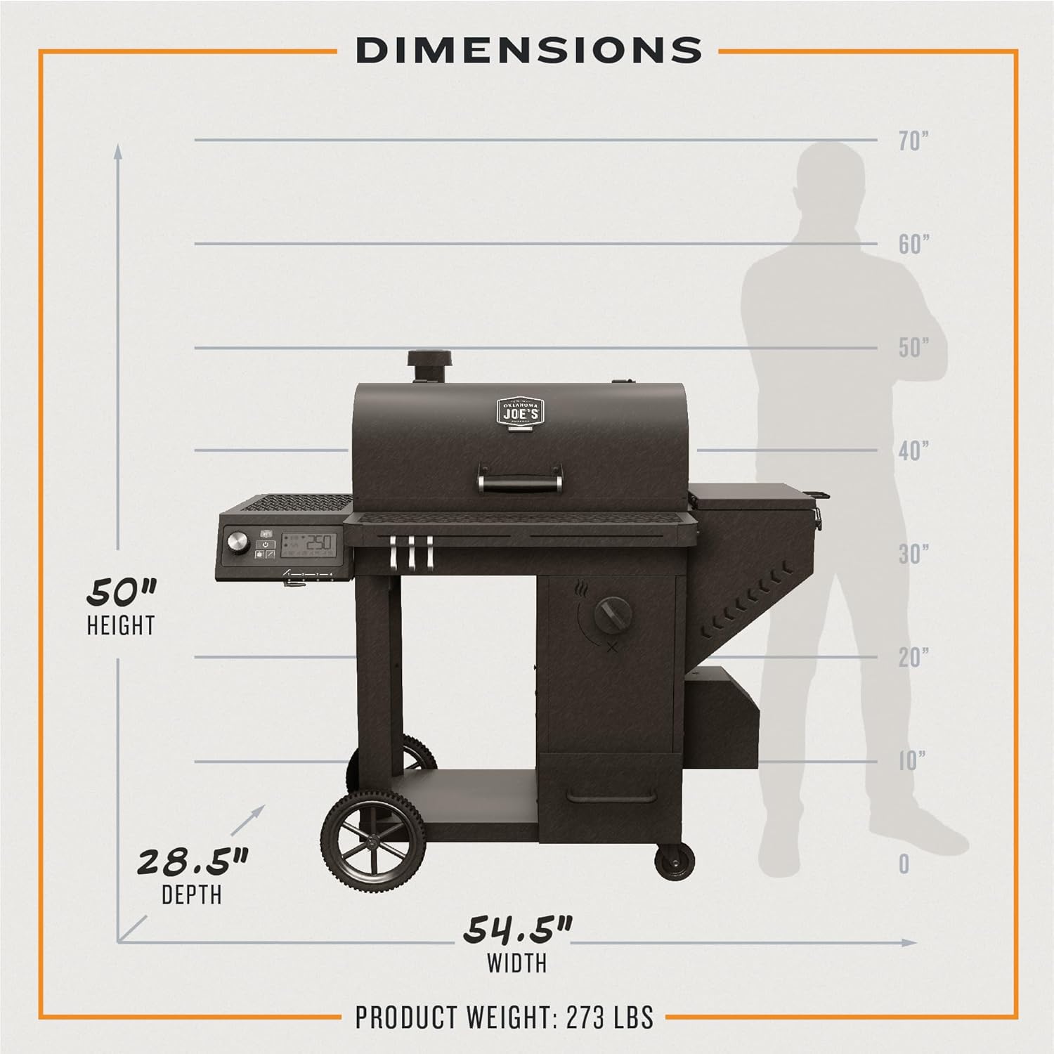 Charcoal Smoker and Grill, Black Steel A38635