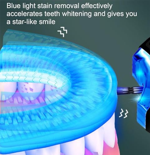U Shaped Automatic Toothbrush for Adults, 360° Whole Mouth, Wireless Charging, IPX7 Waterproof E149