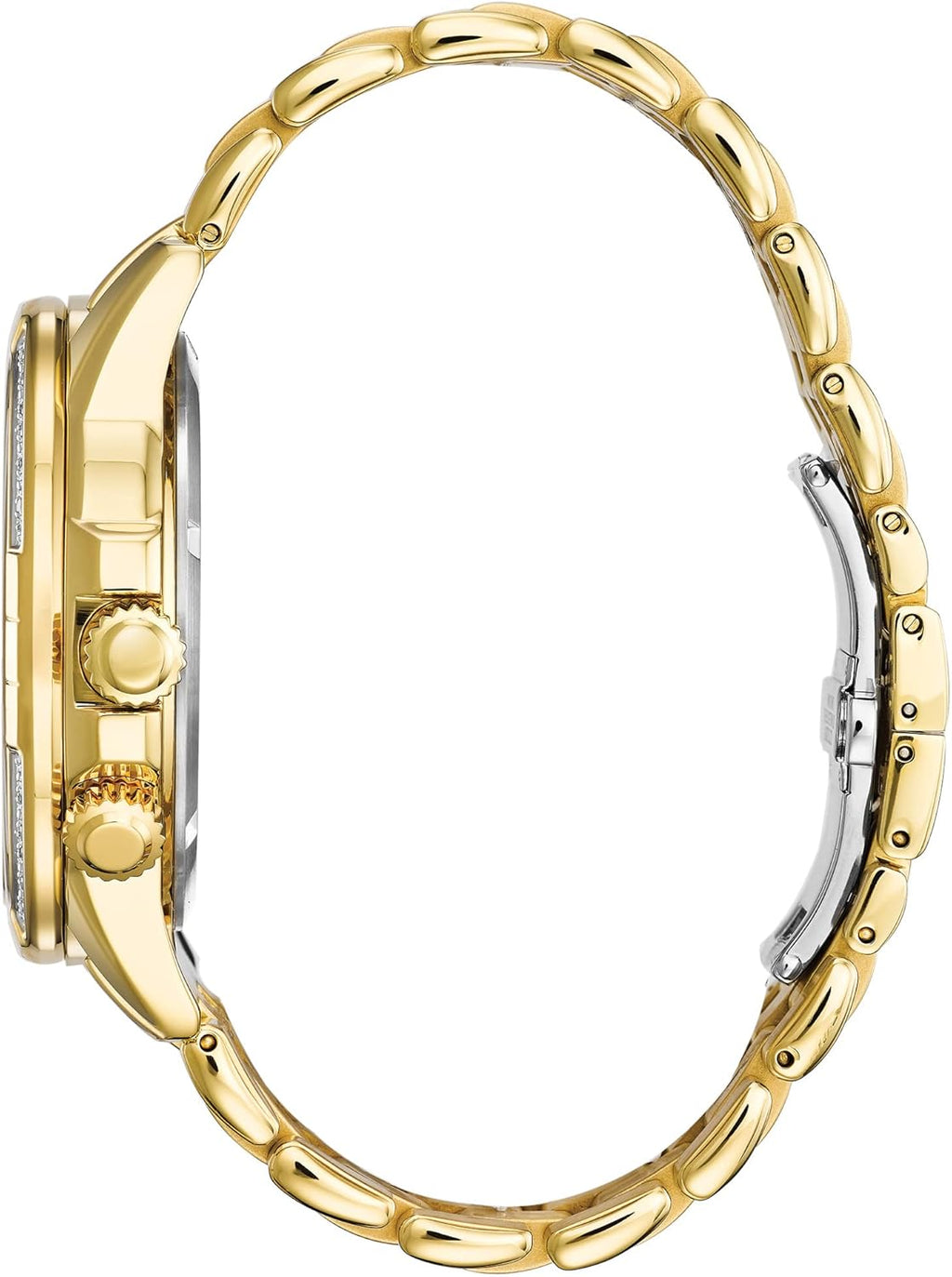 Men's Gold-Tone Stainless Steel Watch with Black Dial A39777