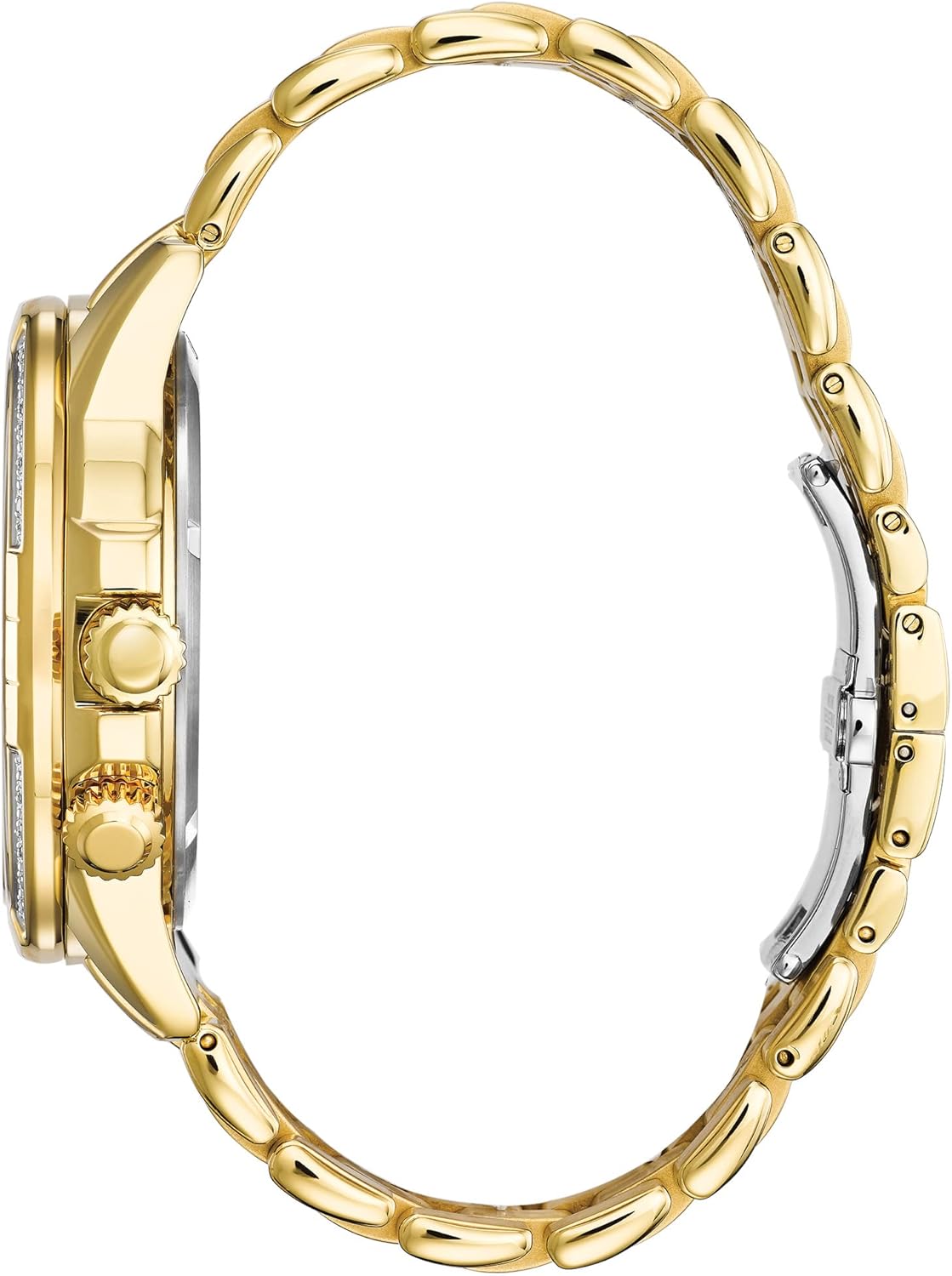 Men's Gold-Tone Stainless Steel Watch with Black Dial A39777