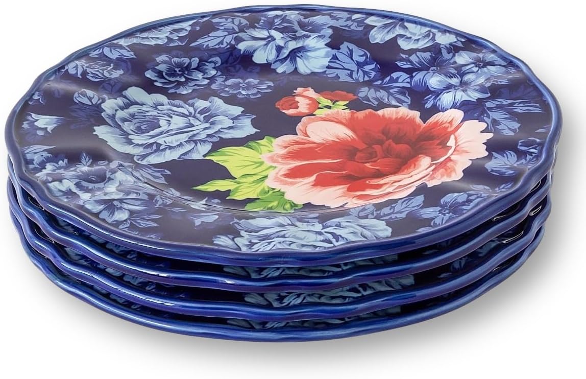 12-Piece Heritage Floral Dinnerware Set, Blue D12632