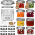 16oz/480ml Wide Mouth Glass Mason Jars 12 Pack, Glass Canning Jars with Airtight Lids, Ideal for Salad, Meal Prep, Perserving,Pickling, Jam, Honey With Lids