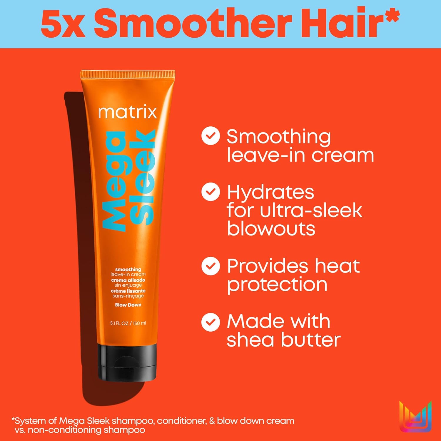 Smoothing Leave-In Cream with Shea Butter for Frizzy Hair, Heat Protectant, 5.1 Fl Oz K754