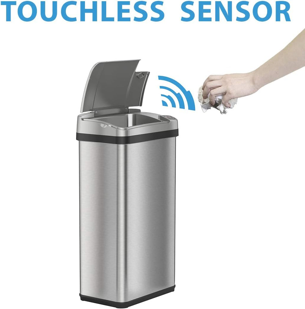 4 Gallon Sensor Trash Can with Odor Filter, Stainless Steel Waste Bin X453257