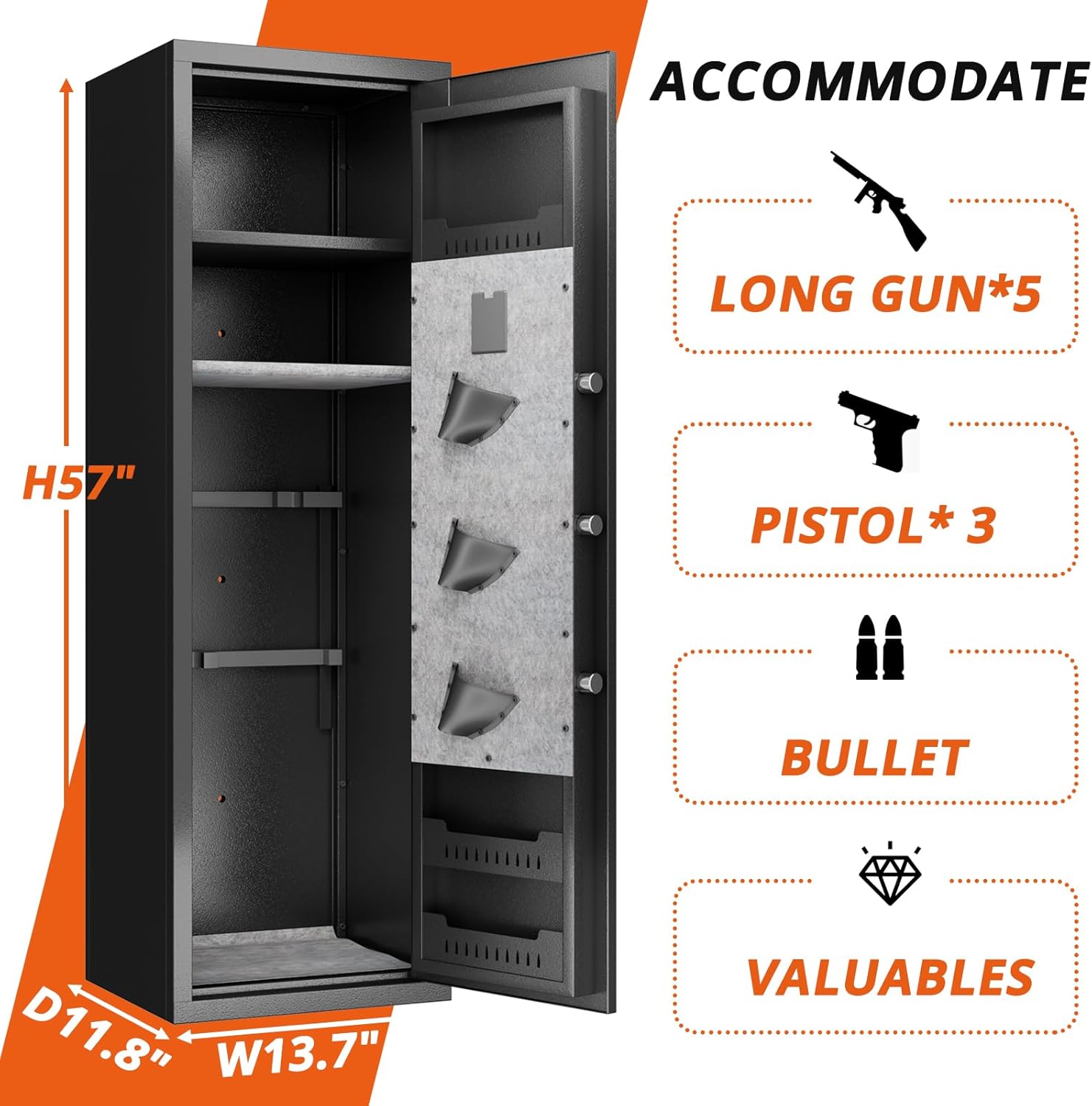 Biometric Fingerprint Gun Safe for Rifles and Pistols F360