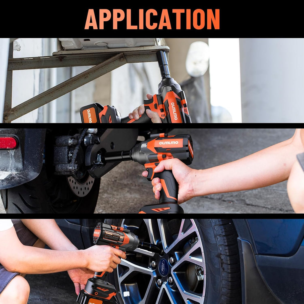 Cordless Impact Wrench 1/2-In High Torque 700Ft-lbs with 2 Batteries U6123