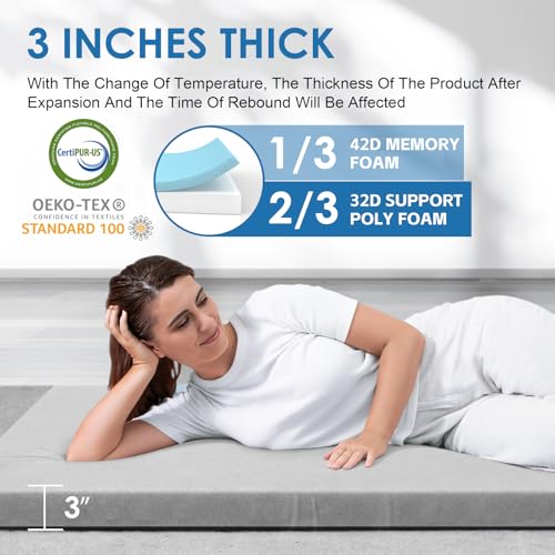 Memory Foam Camping Mattress with Waterproof Cover and Travel Bag L544399