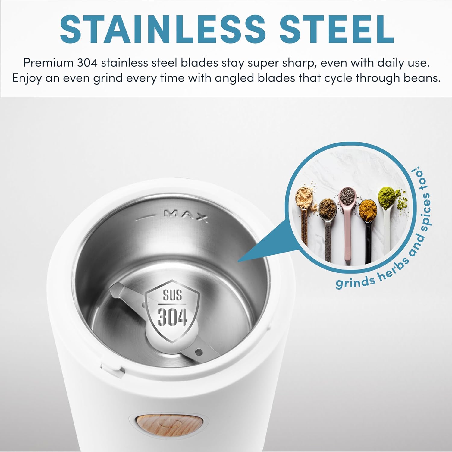 Mini Electric Coffee and Herb Grinder with Stainless Steel Blades K78406