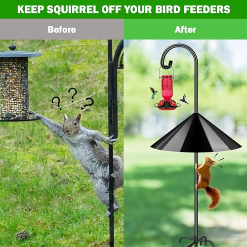 Squirrel Baffle for Bird Feeder Pole, 19 Inch, Outdoor Pole Mount, Black G376513