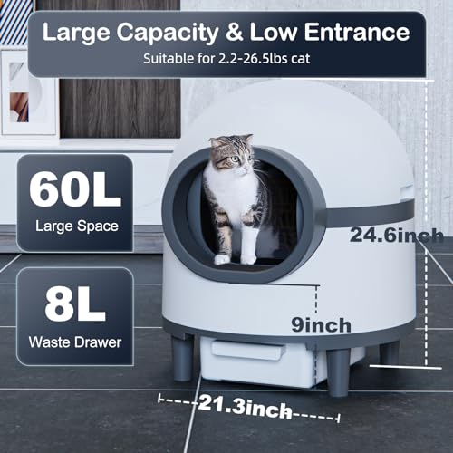 Self-Cleaning Automatic Cat Litter Box with Odor Removal R164