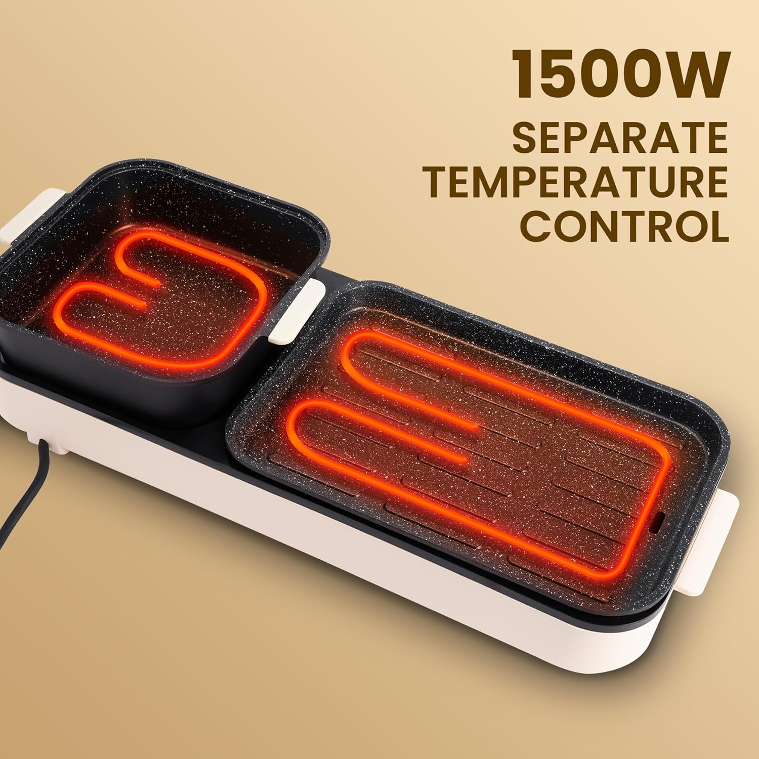 Hot Pot with Grill, 2-in-1 Electric, Non-Stick Removable Plate H943112
