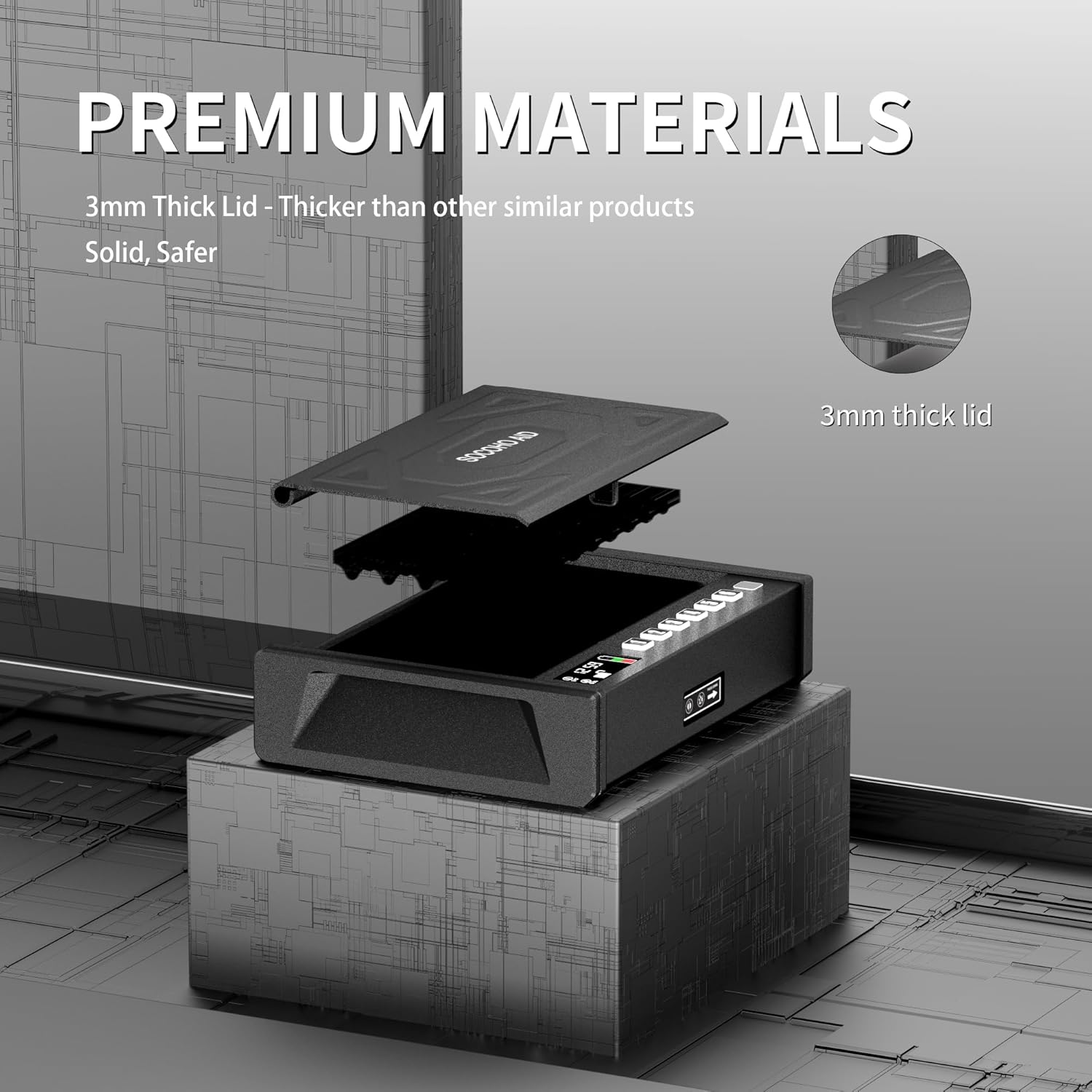 Biometric Fingerprint Gun Safe for Pistols, Quick Access Lock Box K2214
