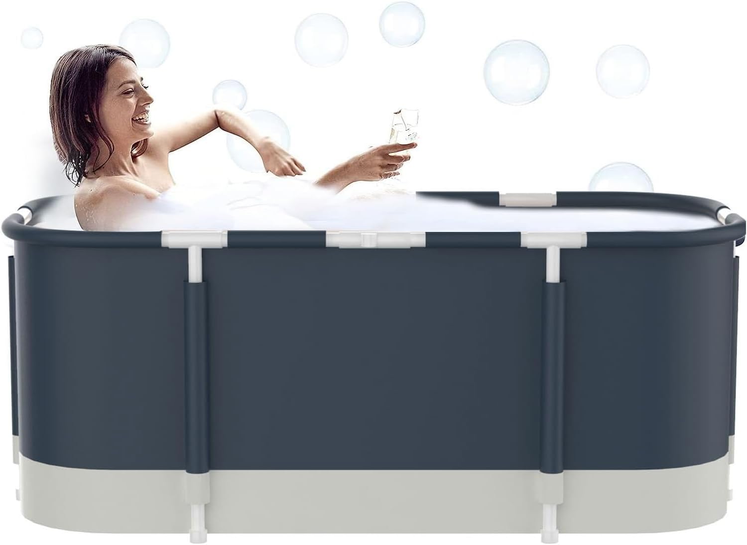 Foldable Portable Bathtub for Adults, Indoor & Outdoor Soaking Tub Y643