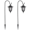 Maggift 34 Inch Hanging Solar Lights, Decorative Garden Lanterns with 2 Shepherd Hooks, Solar Powered Coach Lights, Warm White LED Outdoor Lighting for Landscape, Yard, Pathway and Patio, 2 Pack