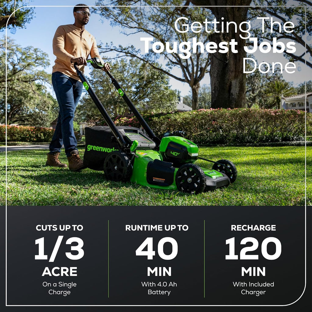 40V 20" Brushless Push Mower with 4.0Ah Battery Q848153