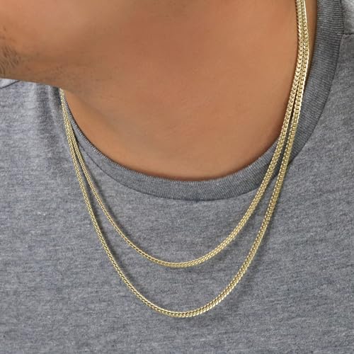 14k Yellow Gold 3.5mm Solid Miami Cuban Link Chain Pendant Necklace J42143