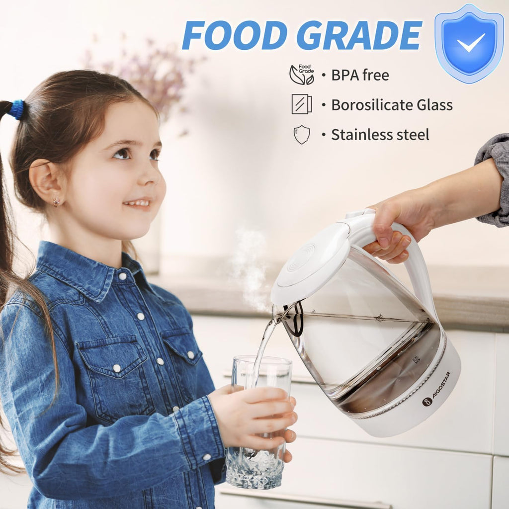 Electric Kettle 1.7L with LED Illuminated Glass and Stainless Steel Interior P499050