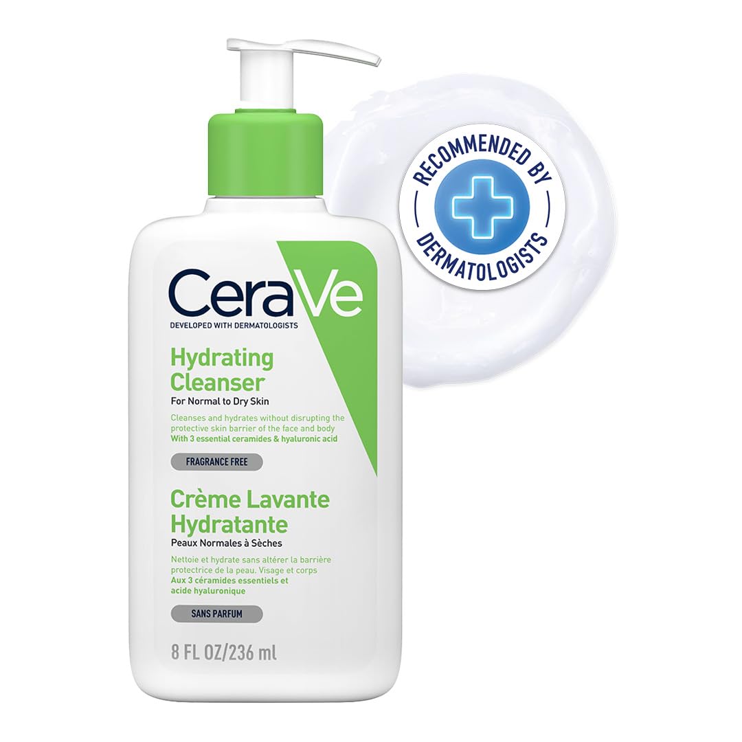 CeraVe Hydrating Cleanser | 236ml/8oz | Daily Face & Body Wash for Normal to Dry Skin