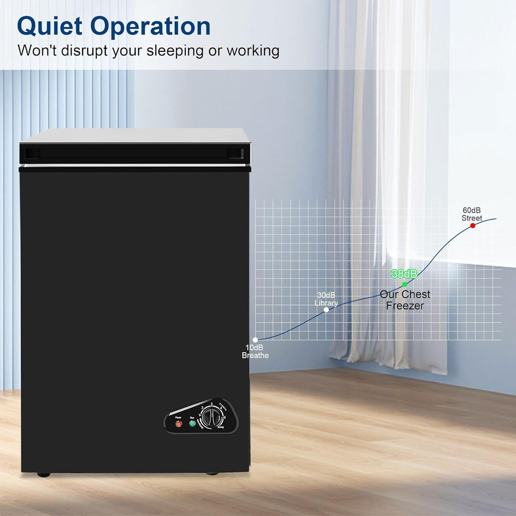 Compact Chest Freezer 4.0 cu ft with Removable Basket V763
