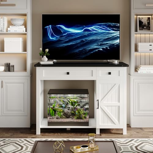 Aquarium Stand with Charging Station and Storage Cabinet E930