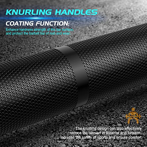 7-Foot Olympic Barbell Bar, 700 lbs Capacity, Solid Iron Straight Weightlifting Bar Y343147