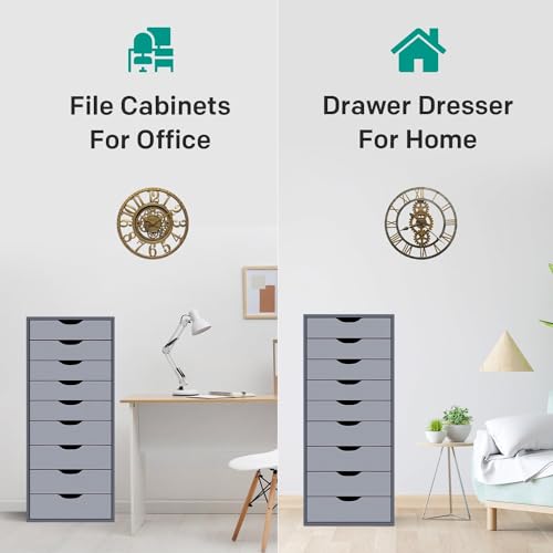 9 Drawer Chest Wood Storage Dresser Cabinet for Bedroom Office Y67824