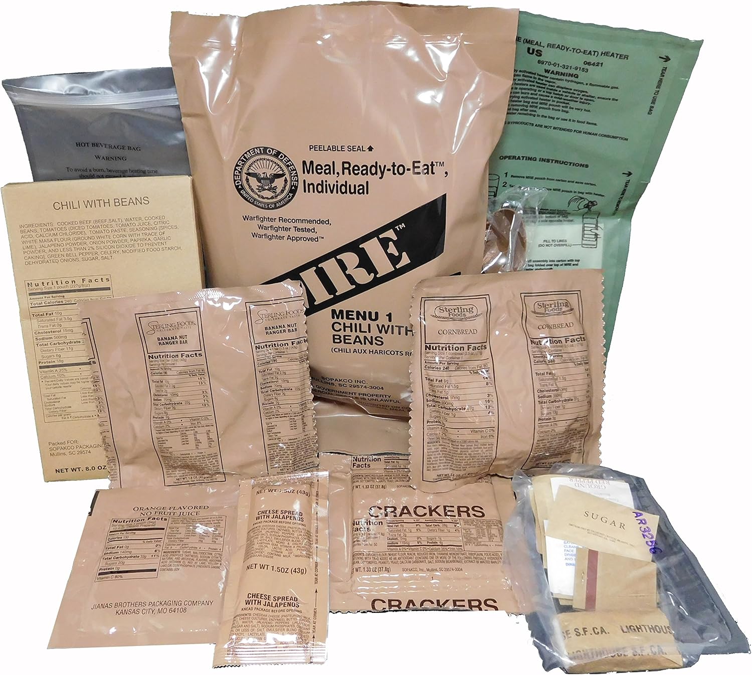 MREs Meals Ready-to-Eat Assorted Flavor F17708