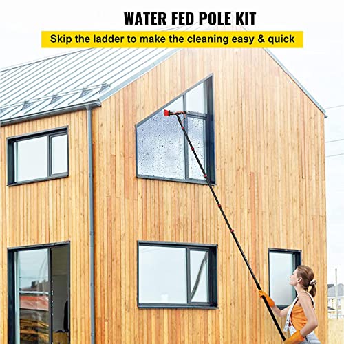 Water Fed Pole Window Cleaning Kit with Scrubber and Squeegee F44421