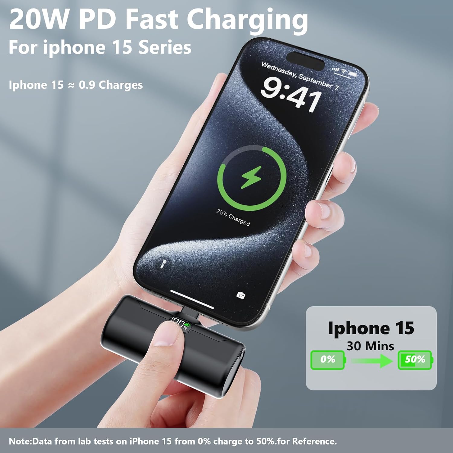 Mini Portable Charger 5000mAh Power Bank 20W USB C Fast Charging with LCD Display X431