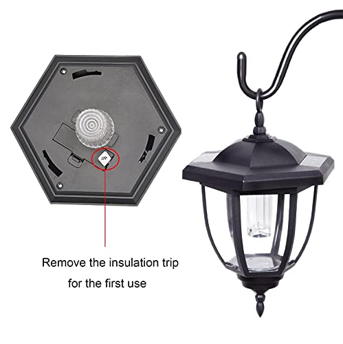 Solar Hanging Lanterns with Shepherd Hooks, Warm White LED, 2 Pack T476037