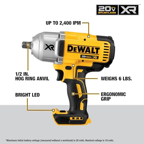 1/2" High Torque Cordless Impact Wrench with Detent Anvil C506730