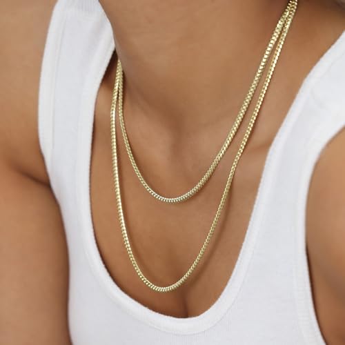 14k Yellow Gold 3.5mm Solid Miami Cuban Link Chain Pendant Necklace J42143