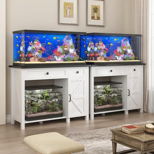 Aquarium Stand with Charging Station and Storage Cabinet E930