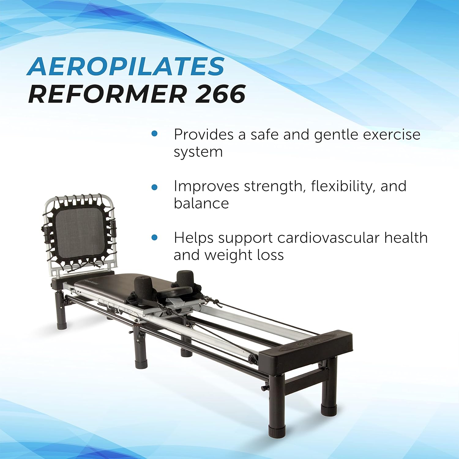 Pilates Reformer Machine for Home Gym with Cardio Rebounder, 300 lbs Capacity D47155