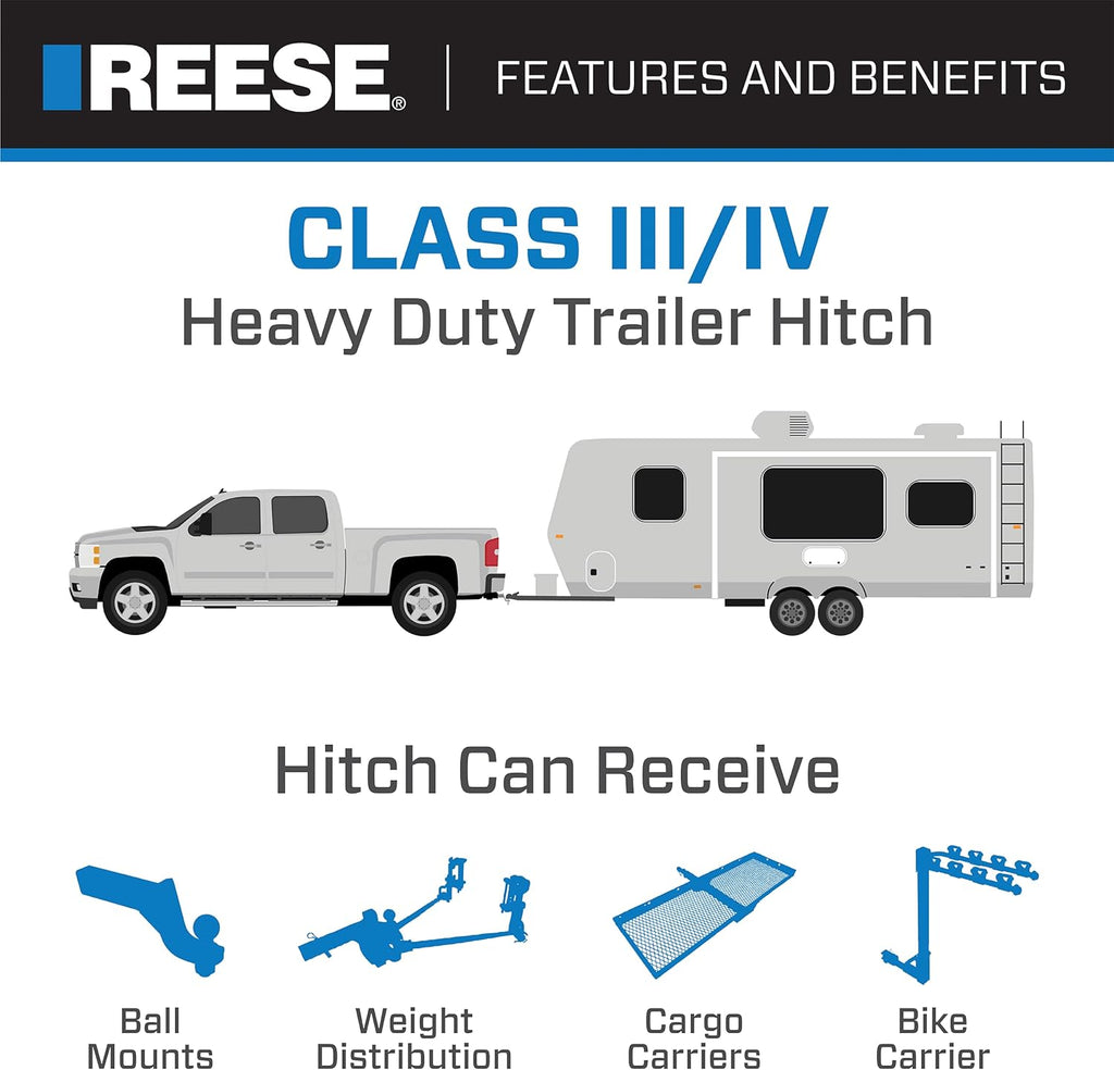 Class III Custom-Fit Hitch with 2" Square Receiver Opening, Black S52540
