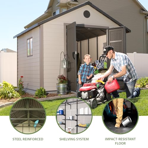 Outdoor Storage Shed with Windows, 11 by 11 Feet O6786
