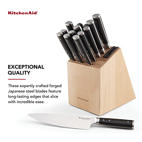 14-Piece Knife Block Set with Built-in Sharpener, High Carbon Stainless Steel, Birchwood F32418