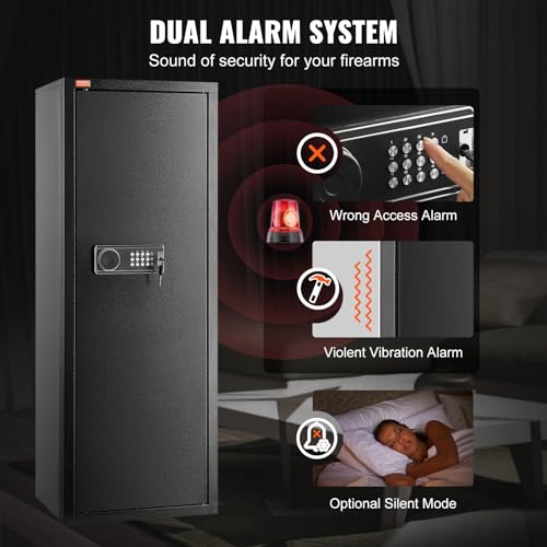 Gun Safe with Digital Keypad, Tall Rifle Storage Cabinet with Removable Shelf H5060