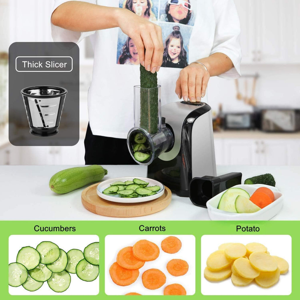 Electric Cheese Grater with One-Touch Control, 150W Kitchen Slicer Shredder K7709