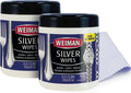 Weiman Jewelry Polish Cleaner and Tarnish Remover Wipes - 20 Count (2 Pack) with Polishing Cloth - Use on Silver Jewelry Antique Silver Gold Brass Copper and Aluminum