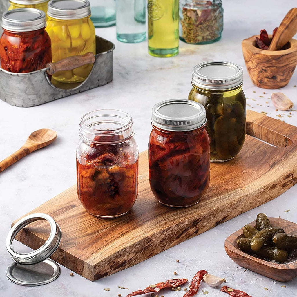 12 Pack Mason Jars with Airtight Lids, 16 oz for Canning and Food Storage F46920