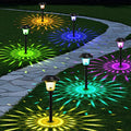 BEAU JARDIN 8 Pack Solar Pathway Lights Color Changing Outdoor Waterproof Multi Color halloween LED Glass Stainless Steel Metal Garden Landscape Lighting for Yard Walkway Lawn Stake Colorful BG2121