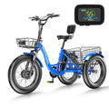 Electric Tricycle for Adults, 20" x 4" Fat Tire Electric Trike, 48V 500W Motorized Electric Bicycle Bikes, 3 Wheels 7 Speed Ebike with Removable Battery, Aluminum Frame & Large Basket