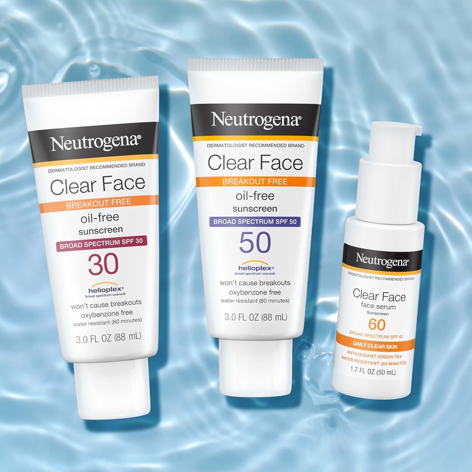 Face Serum Sunscreen SPF 60, Non-Comedogenic, Lightweight UVA/UVB Protection B42012