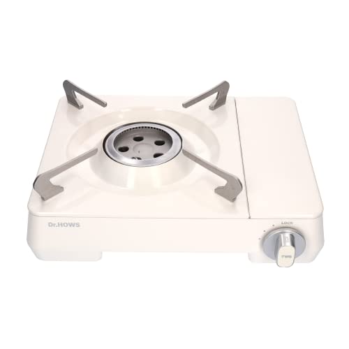 Dr.HOWS Twinkle Butane Portable Gas stove with Carrying case, butane camp stove indoor gas stove portable, Outdoor Camping, twist flame, safety device, child lock, CSA Listed (Cream)