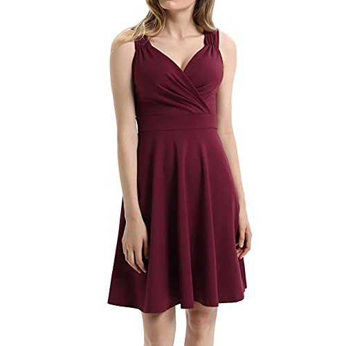 Vintage Sleeveless V-Neck Swing Dress B637988