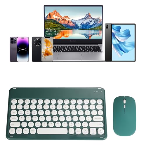 Retro Bluetooth Keyboard and Mouse Combo, Rechargeable Wireless, Pink R879565