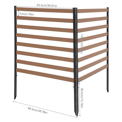 Outdoor AC Unit Privacy Fence 2 Panels 39"W x 51"H Brown R91436