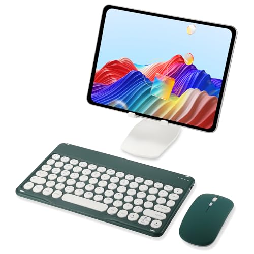 Retro Bluetooth Keyboard and Mouse Combo, Rechargeable Wireless, Pink R879565